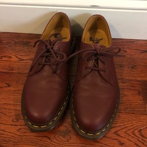 Burgundy Dr. Martens Oxford shoe